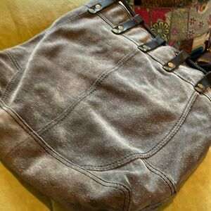 Elegant Grey Suede Women's Bag